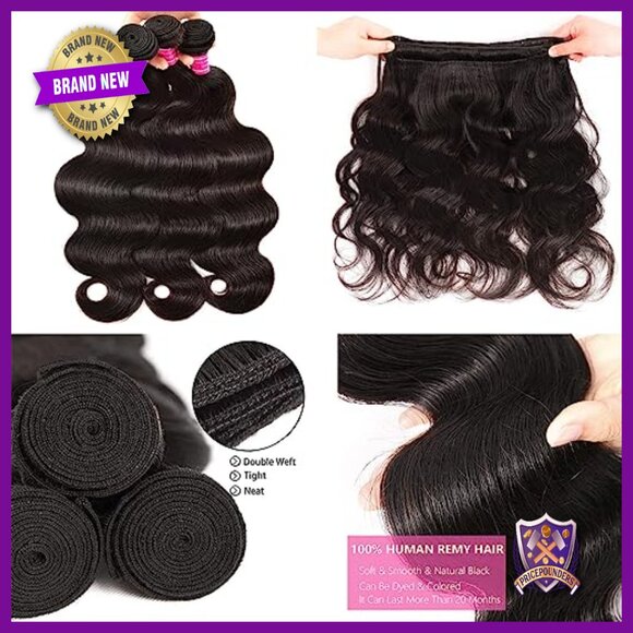 Body Wave Human Hair Bundles with 4x4 HD Lace Closure 10A Grade Virgin Hair main image 6